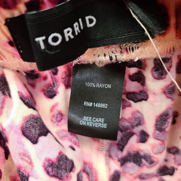Torrid Womens Pants Multi-Color Size 2R 100% Rayon Stretch Pull On Wide Leg - Picture 8 of 12
